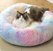 Four Seasons Comfy - Soft Plush Round Calming Cat / Dog Bed - Machine Washable