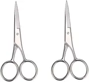 Healeved 2 Pcs Stainless Steel Beard Shears for Men Precision Trimming Scissors for Barbershop and Home Use Durable Design with Mirror Polished Finish