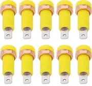 10pcs 4mm Banana Jack Socket Mount Binding Post Connector Panel Adapater for Electronics Instruments (Yellow)