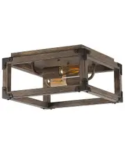 JONATHAN Y Magnolia 11.5in 2-Light Iron Rustic Farmhouse LED Flush Mount
