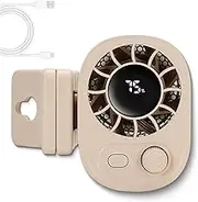 Joytutu Car Clip on Fan with LED Display, 100-Speed USB Car Fan, 1800mAh Battery, 360° Adjustable Angle, Ideal for Car Travel (Beige)