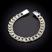 925 Sterling Silver Bangle Fashion Men Women Classy Design Bracelet DLH091