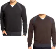 Robert Graham Wool V-Neck Sweater $248 2XL Brown Black