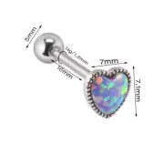 Titanium Steel Colorful Heart Tongue Nails Piercing Studs Piercing Body Jewe_ CR