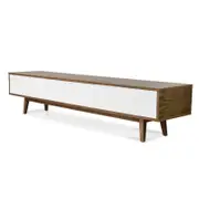 Marc 2.1m Wooden Scandinavian Lowline TV Entertainment Unit - Walnut