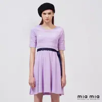 在飛比找momo購物網優惠-【mia mia】圓領五分袖針織洋裝