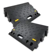 4" High 2 PCS Portable Car Curb Driveway Ramps, Heavy Duty Plastic Threshold ...