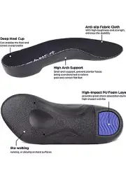 NEENCA Orthotic Arch Support Shoe Inserts, Plantar Fasciitis Relief. SIZE L