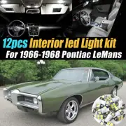 12Pc Super White Car Interior LED Light Bulb Kit for 1966-1968 Pontiac LeMans