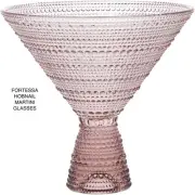 Pottery Barn Jupiter Hobnail Pink Martini Glasses Set Of 2 New