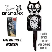 TUXEDO KIT CAT CLOCK 15.5" Limited Edition Free Battery USA MADE Kit-Cat Klock