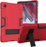 Galaxy Tab A8 10.5 Case 2021, Acphtab Heavy Duty Rugged Full-Body Hybrid Shockproof Drop Protection Cover with Kickstand for Samsung Galaxy Tab A8 10.5 2021,SM-X200/X205/X207 (Red+Black)