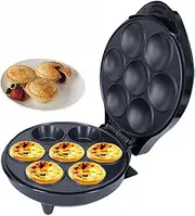 Mini Waffle Maker, Non-Stick Pie Maker Cupcake Machine, Breakfast Sandwich Maker with Indicator Light, Double-Sided Heating, for Home Kitchen Snack Bar