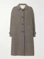 [Fortela] Fortela - Alessandro Houndstooth Wool-blend Coat - Gray - IT40 IT 40 Gray