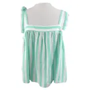 Stoney Clover Lane Target Green Stripe Tie Strap Tank Top Size L Linen Blend New