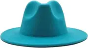 [Generic] Classical Felt Hats Unisex Wide Brim Fedora Hats Solid Caps Mens Womens Wedding Church Jazz Hats 7 59-61CM, 7, One Size, 7, One Size