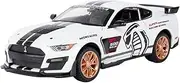 Die Casting 1:24 1:32 for Ford Mustang Shelby GT500 Simulation Sound and Light Pull-Back Alloy Car Model Miniature Vehicle Model Ornaments Presents Ornaments(1:24 White)