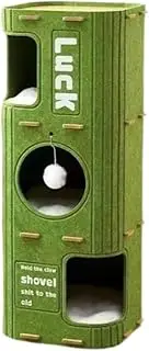 Qianly Cat House Cat Tree Hideout Felt Scratch Resistant Sleeping Place Cosy Enclosed Climbing Cave Indoor Cats Scratch Post, Green