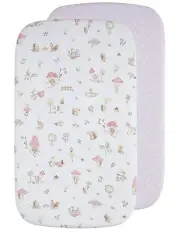 [LIVING TEXTILES] Organic Bedside Sleeper Fitted Sheet 2 Pack in Multi