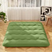 CostwayJapanese Roll up Floor Mattress with Washable Cover and Carry Bag-Green-Queen
