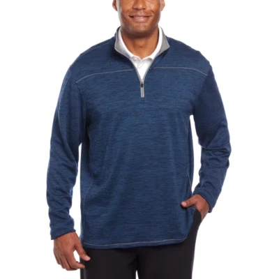 Pebble Beach Golf Performance 1/4 Quarter Zip Pullover PGA Tour Navy Blue Mens
