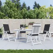 Garden Highback Chair Cushions 4 pcs Black 120x50x3 cm Fabric vidaXL