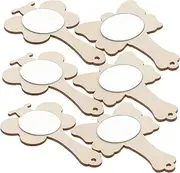 DIY Wooden Mirror Kit 8 Unpainted Boys and Girls Handheld Mirrors for Creative Crafting