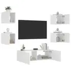 TV Wall Cabinets with LED Lights Entertainment Centre Cupboard 5 Piece vidaXL
