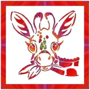 8"x8" Clear Plastic Stencil - Giraffe (MCA5) Free Shipping