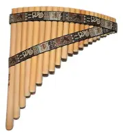 Natural Bamboo 22 Pipes Panflute Nazca Lines Designs from Peru -Case Included-