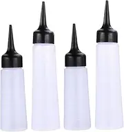 Healeved 4pcs Applicator Bottle for Hair Plastic Hair Dye Bottle Travel Empty Bottle Hair Color Bottle Black