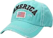 [Generic] Men's and Caps Sports Women's Washed Worn and Baseball Sun Holes Hats with American Flag Baseball Caps Trucker Hat