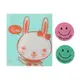 兔子印花黏貼包裝袋 30入+微笑圖案圓形貼紙 30入