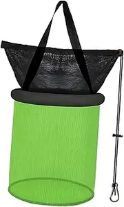 Perfeclan Floating Fishing Basket Bait Bucket Lightweight Wear Resistance Multipurpose Folding Storage Cage Fish Basket for Live Caught