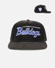 [New Era] New Era Canterbury-bankstown Bulldogs 'Nrl Golfer Washed Black' Pre-curved Corduroy Golfer Snapback Washed Black - Size ONE ONE Washed Black