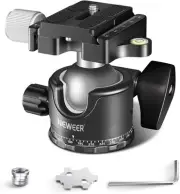 NEEWER Low Profile Camera Tripod Ball Head, 36mm Metal Panorama Ball Head With