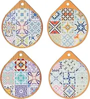 Set of 4 Ceramic Pot Trivet for Hot Dishes (4)