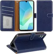 [Uorker] for Leather Wallet Case for Samsung Galaxy A55 5G | Flip Cover with Card Holder, RFID Blocking & Magnetic Closure | Protective Folio Phone Cover (Blue)