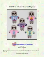 Sloths in Easter Sweaters Magnets-Plastic Canvas Pattern or Kit