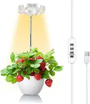 Plant Grow Light, Oksoar LED Growing Light Full Spectrum for Indoor Plants, Height Adjustable Growing Lamp with Auto On/Off Timer 3/9/12H & 10 Dimmable Brightness (1 Pcs in a Pack)