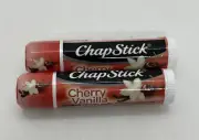 Lot Of 2 ChapStick CHERRY VANILLA Skin Protectant Lip Balm RARE Free Shipping