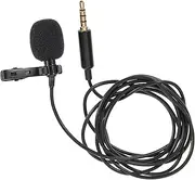 OFFIGAM Lapel Microphone Clip Condenser Mic for Recording Live Streaming Versatile Lavalier Phone Accessory with Shielded Cable for Vlogging Gaming