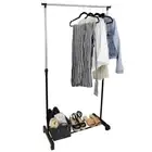Clothes Storage Single Rack Garment Rail Portable Stand Wardrobe Organiser Shoe