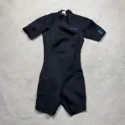 Decathlon Wetsuit Womens Small Shorty Surf Black 1.5 mm 20-25 C Short Sleeve NEW