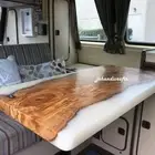Glossy Epoxy Table Top Resin Table Walnut Custom Order Modern Kitchen Furniture