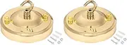 uxcell Retro Light Canopy Kit with Hook, Vintage Chandelier Ceiling Plate, for Light Fitting Accessory DIY, 104mm 4.1Inch Beige Gold 2Pcs