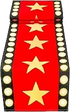 13 x 72 Inch Movie Night Table Runner Red Movie Theme with Gold Star Design Movie Night Red Carpet Decoration for Movie Night Birthday Party Supplies（red）
