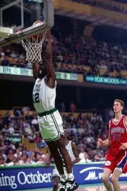 Dominique Wilkins Boston Celtics goes up for the dunk v Philadelph- Old Photo