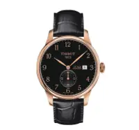 在飛比找Yahoo!奇摩拍賣優惠-Tissot 天梭 黑面 黑錶帶 圓形 經典 機械男腕錶 T