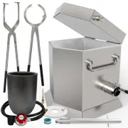 CANALHOUT 9KG/19.5lbs Propane Melting Furnace Kit with Two Tongs and Crucible...